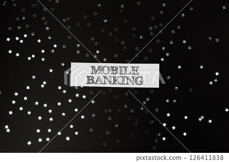Black background with white stars Black background with white stars 126411838