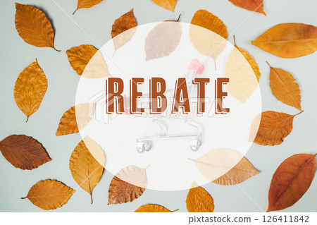A leafy background with the word ReBate written in white 126411842