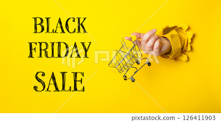 The image has a yellow background and a yellow and black color scheme 126411903