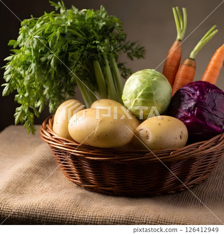 Assorted Fresh Vegetable Collection. Organic Food Photography 126412949