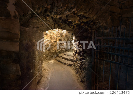 Old cold stone underground cellar Old cold stone underground cellar 126413475