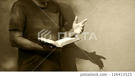 Old man preacing on the street Old man preacing on the street 126413525
