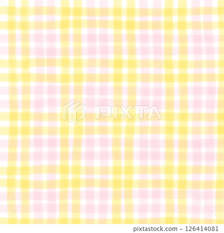 Pink Yellow Plaid Gingham Check Hand Drawn Background Pattern Overlay Pink Yellow Plaid Gingham Check Hand Drawn Background Pattern Overlay 126414081