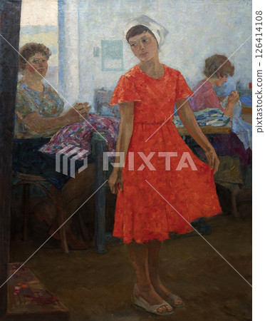 oil painting, portrait, handmade drawing 126414108