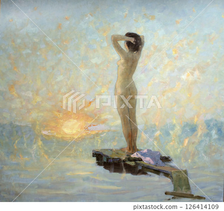 oil painting, portrait, handmade drawing 126414109