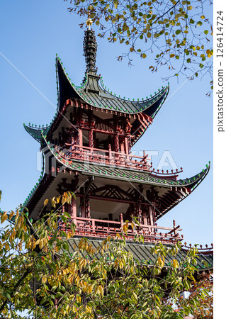 The Japanese Pagoda in Tivoli Gardens 126414724