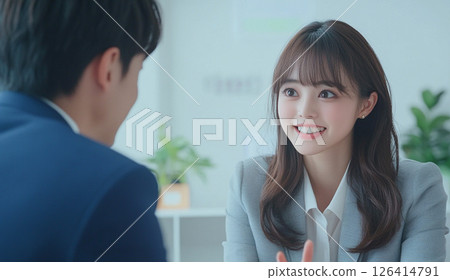Business woman having a meeting with a man_3 Business woman having a meeting with a man_3 126414791