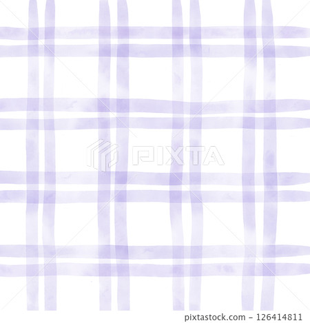 Purple White Plaid Gingham Check Hand Drawn Background Pattern Overlay Purple White Plaid Gingham Check Hand Drawn Background Pattern Overlay 126414811