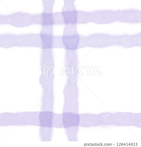 Purple White Plaid Gingham Check Hand Drawn Background Pattern Overlay 126414813