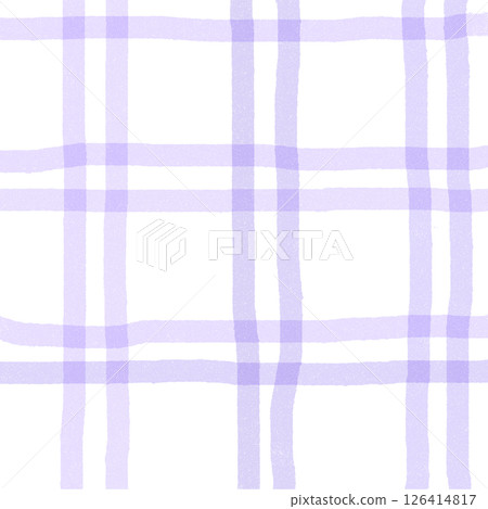 Purple White Plaid Gingham Check Hand Drawn Background Pattern Overlay Purple White Plaid Gingham Check Hand Drawn Background Pattern Overlay 126414817