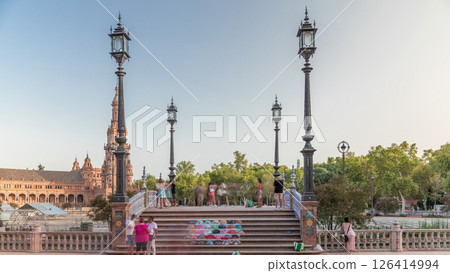 Plaza de Espana timelapse hyperlapse in Seville, Spain 126414994