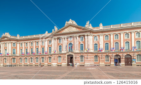 The Capitole de Toulouse timelapse hyperlapse showcases the historic city hall. France 126415016