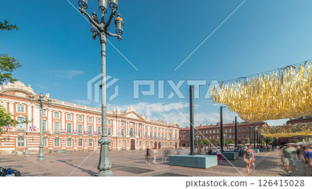 The Capitole de Toulouse timelapse showcases the historic city hall. France The Capitole de Toulouse timelapse showcases the historic city hall. France 126415028