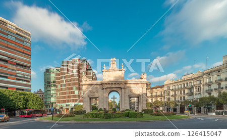 La Porta de la Mar timelapse hyperlapse in Valencia, Spain. La Porta de la Mar timelapse hyperlapse in Valencia, Spain. 126415047