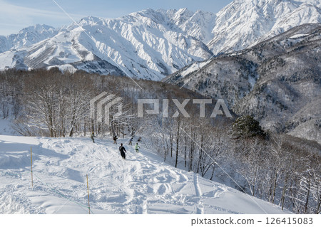 滑雪場斜坡風光 長野縣白馬村 126415083