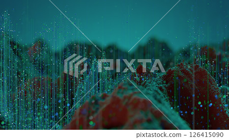 "Digital Horizons: A Textured Odyssey Through Reddish Terrain and Light Trails" "Digital Horizons: A Textured Odyssey Through Reddish Terrain and Light Trails" 126415090