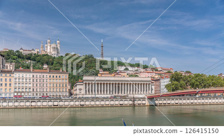 Timelapse hyperlapse of the Lyon Court of Appeal, a neo-classical courthouse at Place Duquaire in Lyon's 5th arrondissement. France Timelapse hyperlapse of the Lyon Court of Appeal, a neo-classical courthouse at Place Duquaire in Lyon's 5th arrondissement. France 126415150