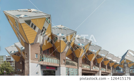 Hyperlapse of Cube House in Rotterdam. Netherlands timelapse 126415176