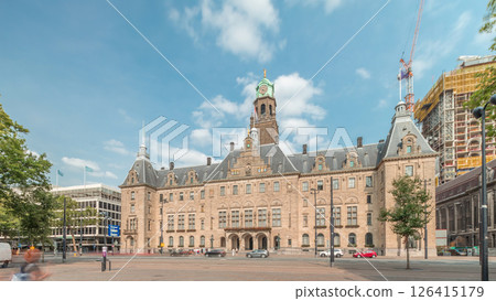 Hyperlapse of Rotterdam City Hall or Stadhuis at Coolsingel. Netherlands 126415179