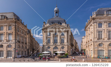 Place de la Bourse timelapse hyperlapse in Bordeaux, France Place de la Bourse timelapse hyperlapse in Bordeaux, France 126415220