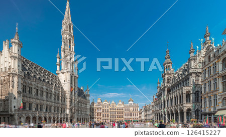 The Grand-Place timelapse hyperlapse in Brussels, Belgium. 126415227