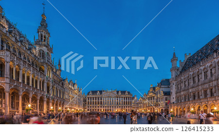 The Grand-Place day to night timelapse hyperlapse in Brussels, Belgium. 126415233