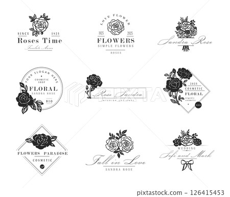 Red Rose Flower Vector Illustration.  126415453