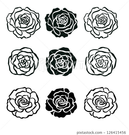 Simple rose silhouette isolated on white background Simple rose silhouette isolated on white background 126415456