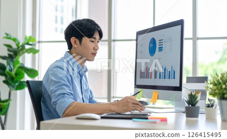 A businessman honing his skills in natural light 126415495