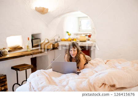 Working from Bed in a Trullo 126415676