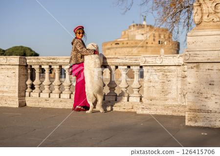 Woman and Dog at Castel SantAngelo Woman and Dog at Castel SantAngelo 126415706