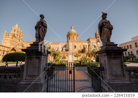Palermo Cathedral Entrance and Dome 126415859
