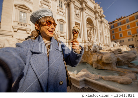 Gelato Joy at Trevi Fountain 126415921