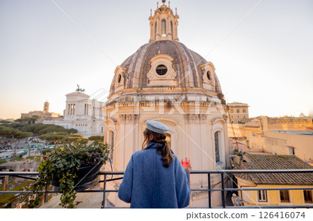 Rooftop view in Rome at sunset Rooftop view in Rome at sunset 126416074