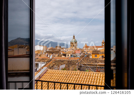View of Palermo Rooftops from a Window 126416105