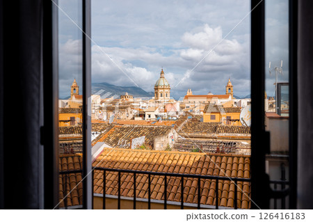 View of Palermo Rooftops from a Window View of Palermo Rooftops from a Window 126416183