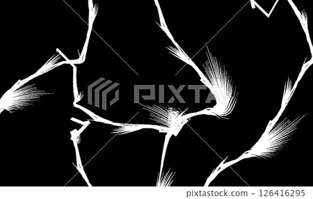 黑色背景上白色電擊的插圖（喜劇效果、衝擊、撞擊） 126416295