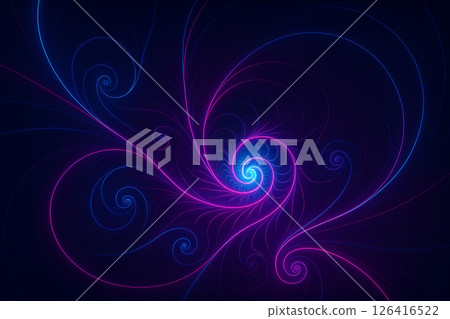 霓虹色螺旋圖案-網路幻想分形背景設計 126416522