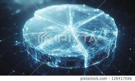 Abstract Pie Chart, Data Visualization, Digital Graphic, Dark Background 126417086