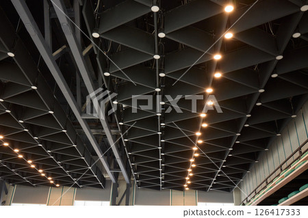 This design features a unique ceiling concept with modern lighting, enhancing aesthetic appeal 126417333