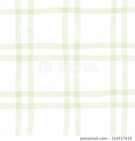 Sage Green White Plaid Gingham Check Hand Drawn Background Pattern Overlay 126417418