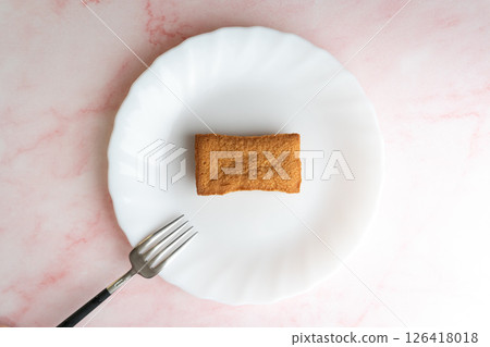 Baked goods on a white plate③ Baked goods on a white plate③ 126418018