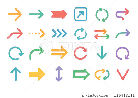 Simple arrow icon set 126418111