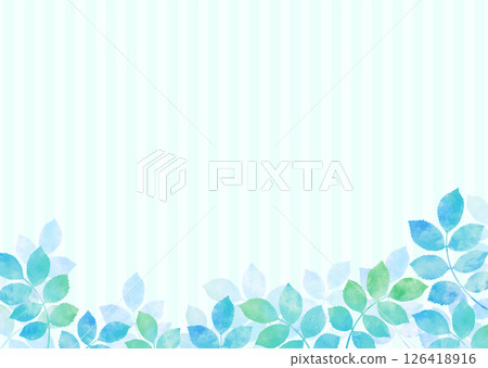 新鮮的綠葉插畫背景 126418916