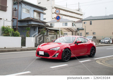 Sports sedan road driving Sports sedan road driving 126419164