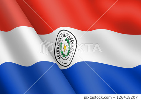 Paraguay waving flag 3d illustration Paraguay waving flag 3d illustration 126419207