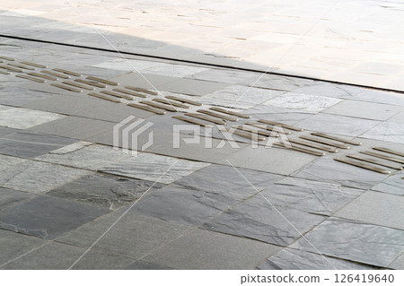 Artistic pavement design urban area modern environment ground level architectural concept Artistic pavement design urban area modern environment ground level architectural concept 126419640