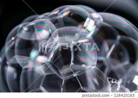 Bubbles floating upwards indoor environment macro calm atmosphere close-up view beauty of nature 126420165
