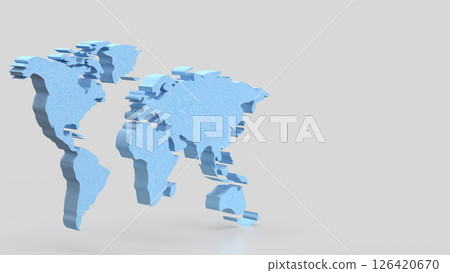 The Blue world map for travel or Business concept 3d Rendering. 126420670