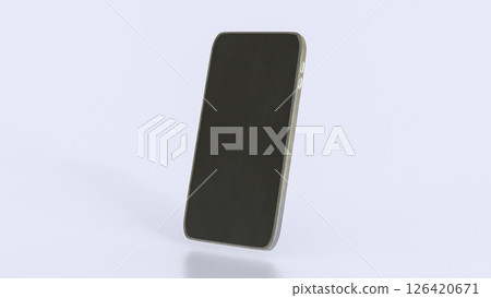 The Smart phone on white Background for Business or technology concept 3d Rendering. The Smart phone on white Background for Business or technology concept 3d Rendering. 126420671